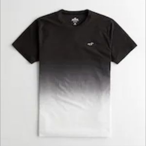 Hollister Crew neck Black To White Ombre XS